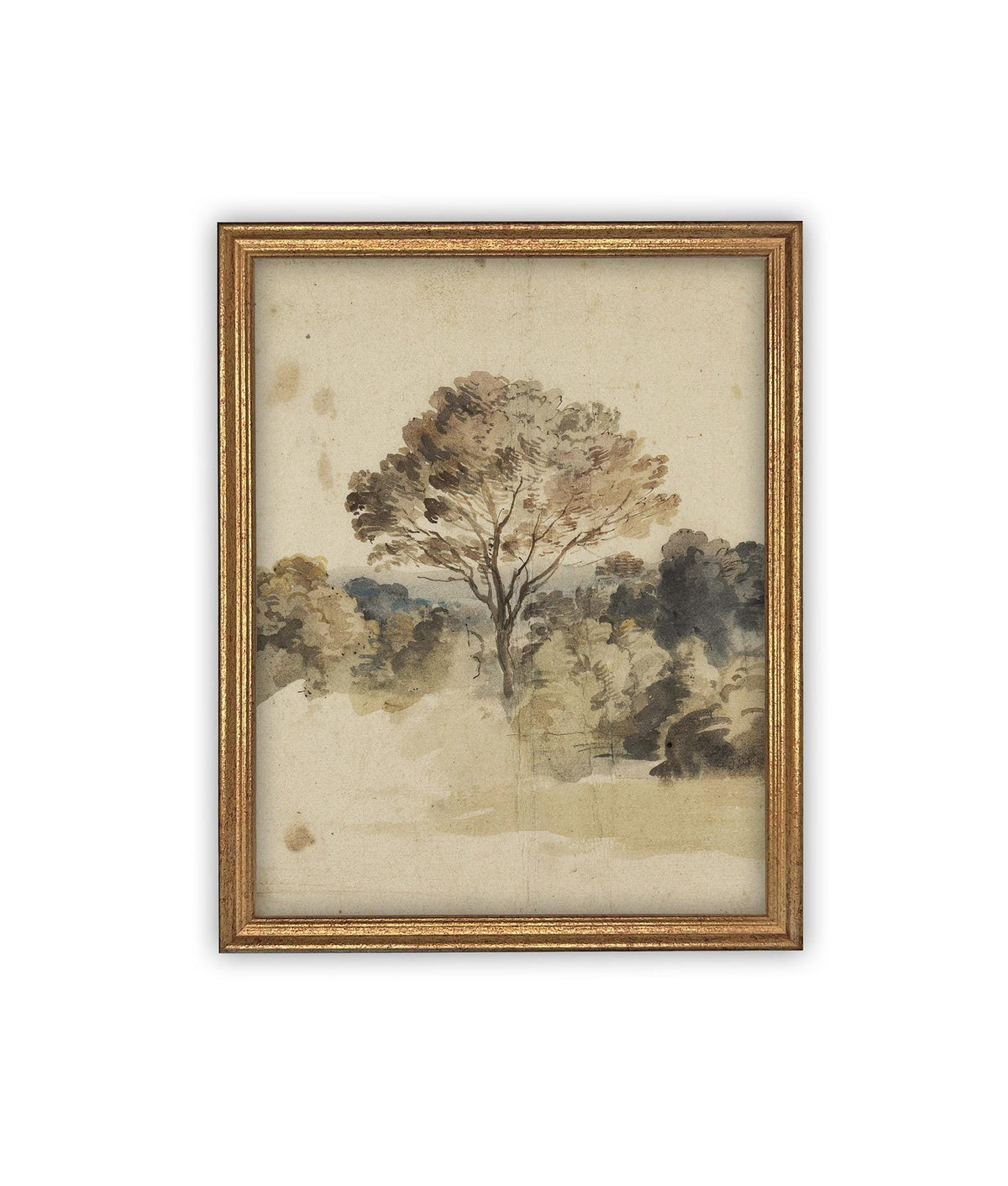 Vintage Framed Canvas Art // Framed Vintage Print // Vintage Painting // Muted Landscape Print // Farmhouse print //#LAN-273