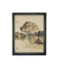 Vintage Framed Canvas Art // Framed Vintage Print // Vintage Painting // Muted Landscape Print // Farmhouse print //#LAN-273