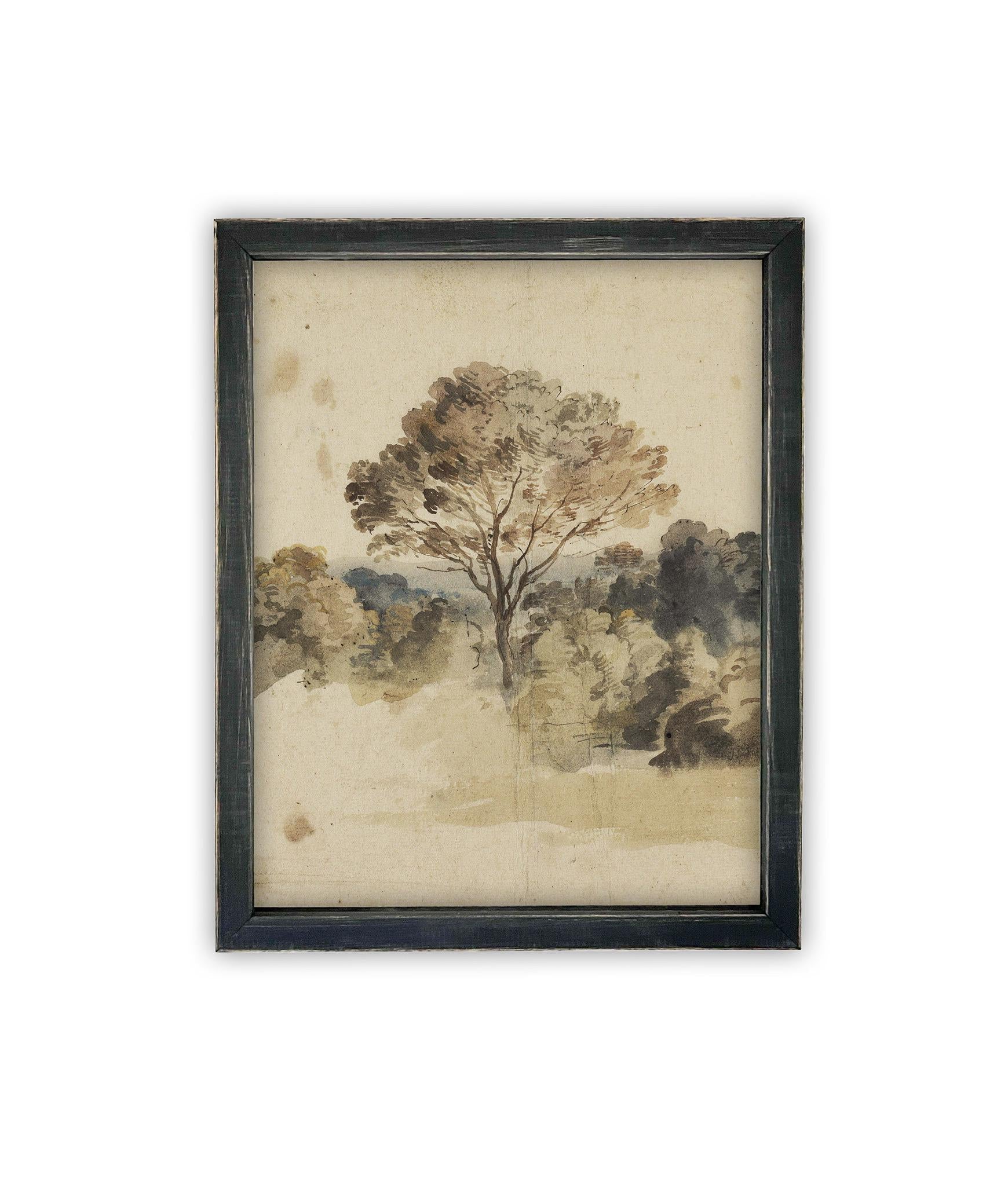 Vintage Framed Canvas Art // Framed Vintage Print // Vintage Painting // Muted Landscape Print // Farmhouse print //#LAN-273