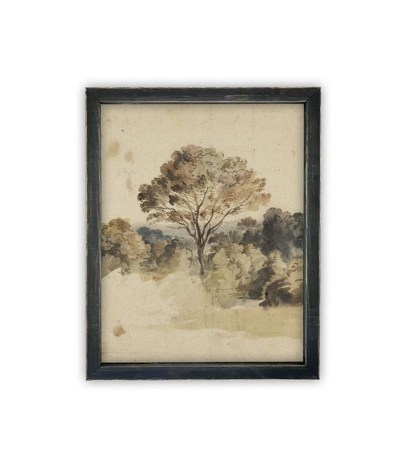 Vintage Framed Canvas Art // Framed Vintage Print // Vintage Painting // Muted Landscape Print // Farmhouse print //#LAN-273