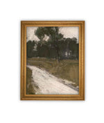 Vintage Framed Canvas Art // Framed Vintage Print // Vintage Painting // Vintage Green Moody Landscape // Farmhouse print //#LAN-274