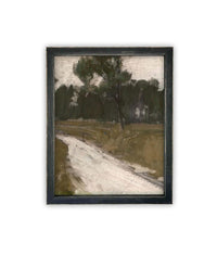 Vintage Framed Canvas Art // Framed Vintage Print // Vintage Painting // Vintage Green Moody Landscape // Farmhouse print //#LAN-274