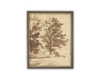 Vintage Framed Canvas Art // Framed Vintage Print // Vintage Painting // Botanical Sketch // Fall Tree//Farmhouse print //#BOT-167