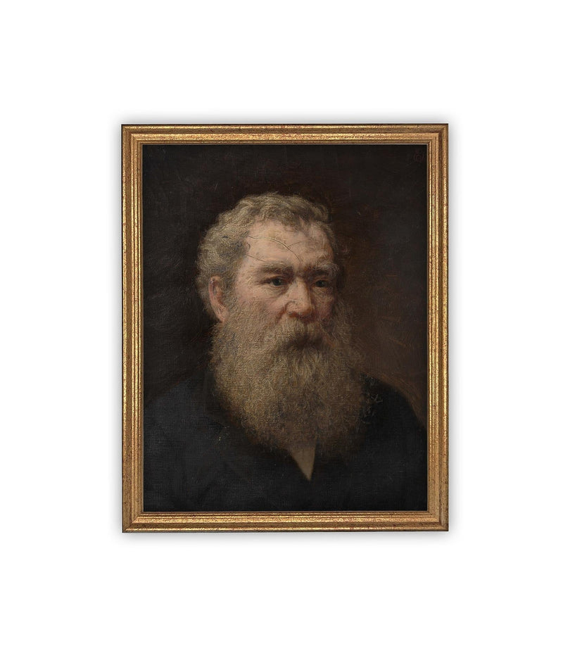 Vintage Framed Canvas Art // Framed Vintage Print // Vintage Painting // Vintage Portrait of a Man// Farmhouse print //#P-554