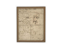 Vintage Framed Canvas Art // Framed Vintage Print // Vintage Painting // Neutral Minimalist Abstract Sketch Art //#MSC-107