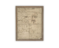 Vintage Framed Canvas Art // Framed Vintage Print // Vintage Painting // Neutral Minimalist Abstract Sketch Art //#MSC-107