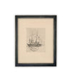 Vintage Framed Canvas Art // Framed Vintage Print // Vintage Painting // Vintage Boat Sketch // Farmhouse print //#COAS-150