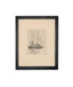 Vintage Framed Canvas Art // Framed Vintage Print // Vintage Painting // Vintage Boat Sketch // Farmhouse print //#COAS-150