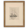 Vintage Framed Canvas Art // Framed Vintage Print // Vintage Painting // Vintage Boat Sketch // Farmhouse print //#COAS-150