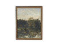 Vintage Framed Canvas Art // Framed Vintage Print Painting // Vintage Green Moody Landscape Set of 3 (sold individually) // #LAN-275