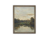 Vintage Framed Canvas Art // Framed Vintage Print Painting // Vintage Green Moody Landscape Set of 3 (sold individually) // #LAN-276
