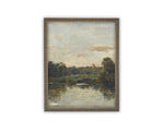 Vintage Framed Canvas Art // Framed Vintage Print Painting // Vintage Green Moody Landscape Set of 3 (sold individually) // #LAN-276