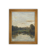 Vintage Framed Canvas Art // Framed Vintage Print Painting // Vintage Green Moody Landscape Set of 3 (sold individually) // #LAN-276