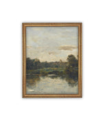 Vintage Framed Canvas Art // Framed Vintage Print Painting // Vintage Green Moody Landscape Set of 3 (sold individually) // #LAN-276