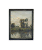 Vintage Framed Canvas Art // Framed Vintage Print Painting // Vintage Green Moody Landscape Set of 3 (sold individually) // #LAN-277