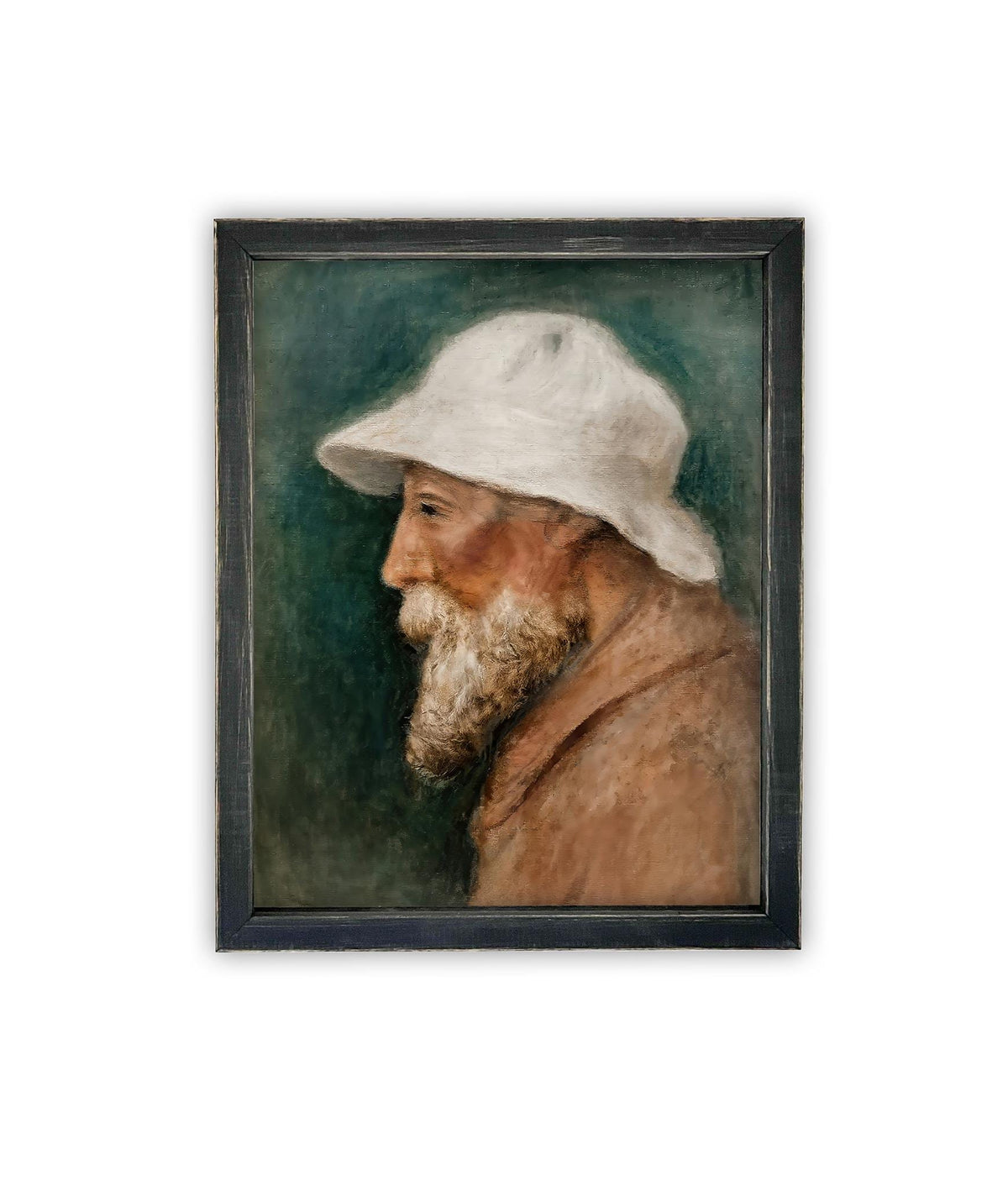 Vintage Framed Canvas Art // Framed Vintage Print // Vintage Painting // Vintage Portrait of a Man// Fisherman print //#P-553
