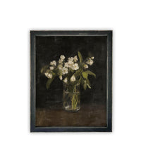 Vintage Framed Canvas Art // Framed Vintage Floral Print // Vintage Flowers Painting // Still Life Botanical Farmhouse print //#BOT-165