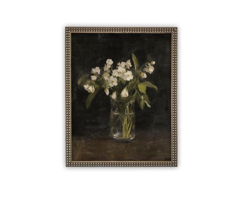 Vintage Framed Canvas Art // Framed Vintage Floral Print // Vintage Flowers Painting // Still Life Botanical Farmhouse print //#BOT-165