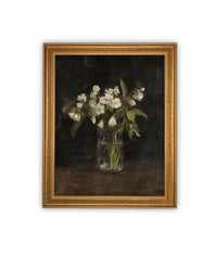 Vintage Framed Canvas Art // Framed Vintage Floral Print // Vintage Flowers Painting // Still Life Botanical Farmhouse print //#BOT-165