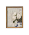 Vintage Framed Canvas Art // Framed Vintage Floral Print // Vintage White Roses Painting // Still Life Botanical Farmhouse print //#BOT-162