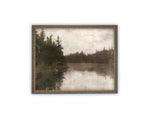 Vintage Framed Canvas Art // Framed Vintage Print // Vintage Painting // Cabin Lake House Landscape // Farmhouse print //#LAN-265