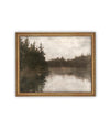 Vintage Framed Canvas Art // Framed Vintage Print // Vintage Painting // Cabin Lake House Landscape // Farmhouse print //#LAN-265