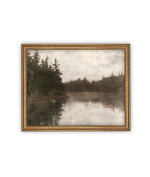 Vintage Framed Canvas Art // Framed Vintage Print // Vintage Painting // Cabin Lake House Landscape // Farmhouse print //#LAN-265
