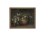 Vintage Framed Canvas Art // Framed Vintage Floral Print // Vintage Greens Painting // Still Life Botanical Farmhouse print //#BOT-164