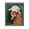 Vintage Framed Canvas Art // Framed Vintage Print // Vintage Painting // Vintage Portrait of a Man// Fisherman print //#P-553
