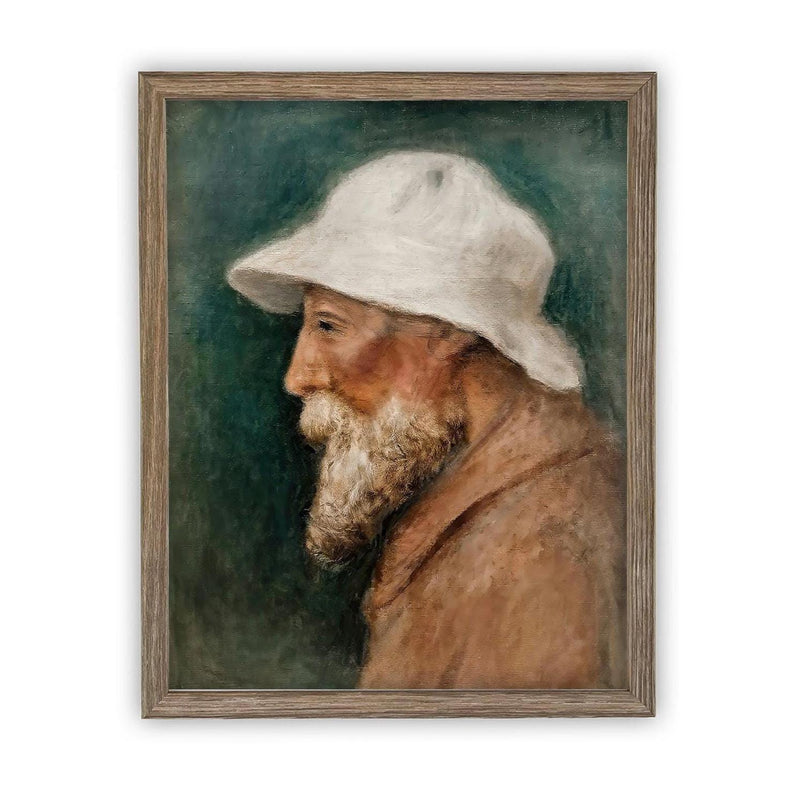 Vintage Framed Canvas Art // Framed Vintage Print // Vintage Painting // Vintage Portrait of a Man// Fisherman print //#P-553
