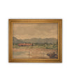 Vintage Framed Canvas Art // Framed Vintage Print // Vintage Oil Painting // Vintage Landscape Barn Art // Modern Farmhouse Art //#ARC-126