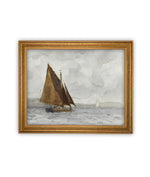 Vintage Framed Canvas Art // Framed Vintage Nautical Print // Vintage Painting // Sailboat Art // Beach House print //#COAS-146