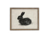 Vintage Framed Canvas Art // Framed Vintage Print // Vintage Black Bunny Rabbit Sketch // Easter Drawing // Farmhouse print //#A-188