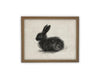 Vintage Framed Canvas Art // Framed Vintage Print // Vintage Black Bunny Rabbit Sketch // Easter Drawing // Farmhouse print //#A-188