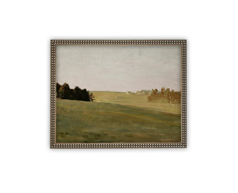 Vintage Framed Canvas Art // Framed Vintage Print // Vintage Painting // Vintage Green Landscape // Farmhouse print //#LAN-264