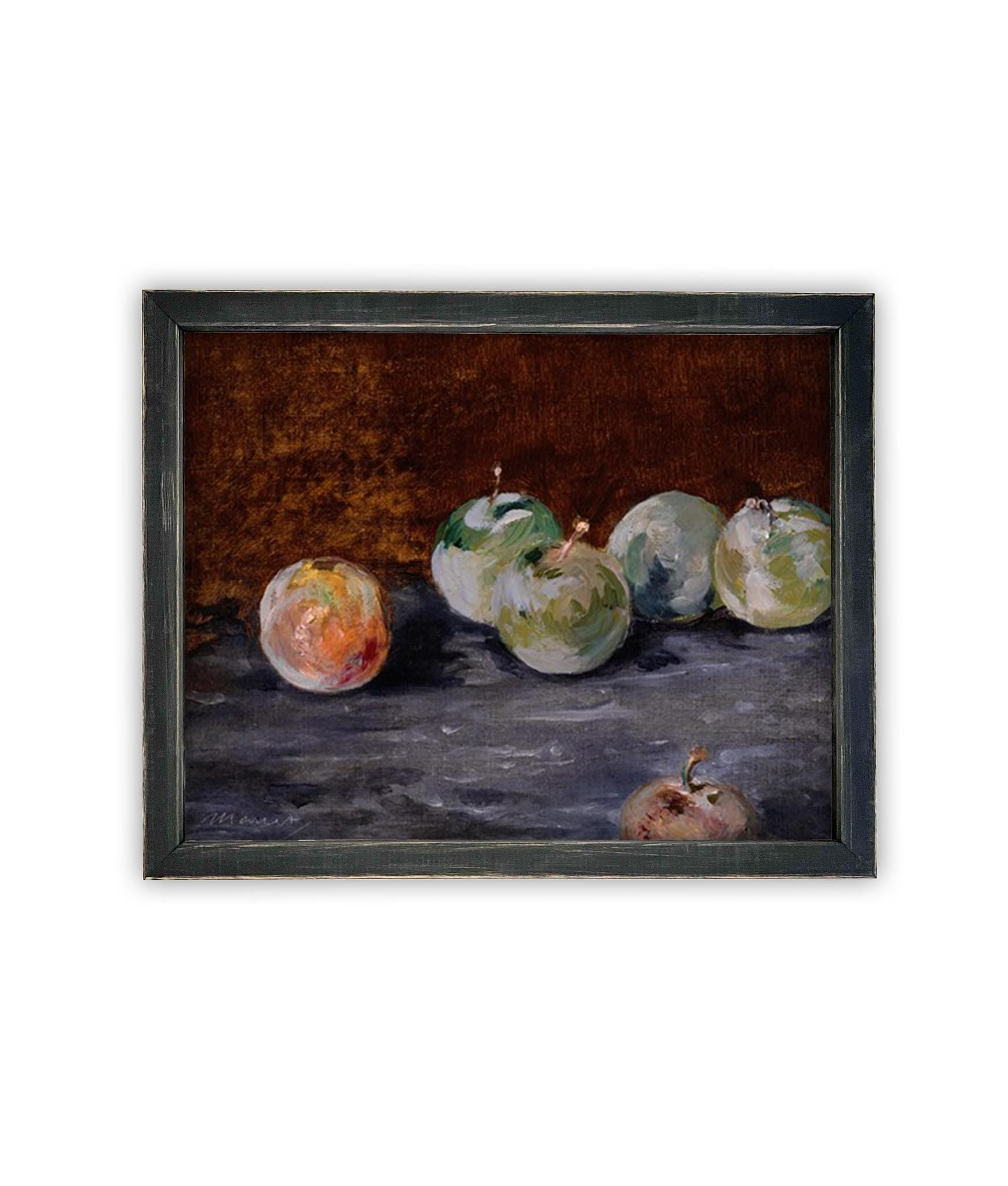 Vintage Framed Canvas Art // Framed Vintage Print // Vintage Fruit Painting // Still Life Kitchen Painting // Farmhouse print //#ST-638