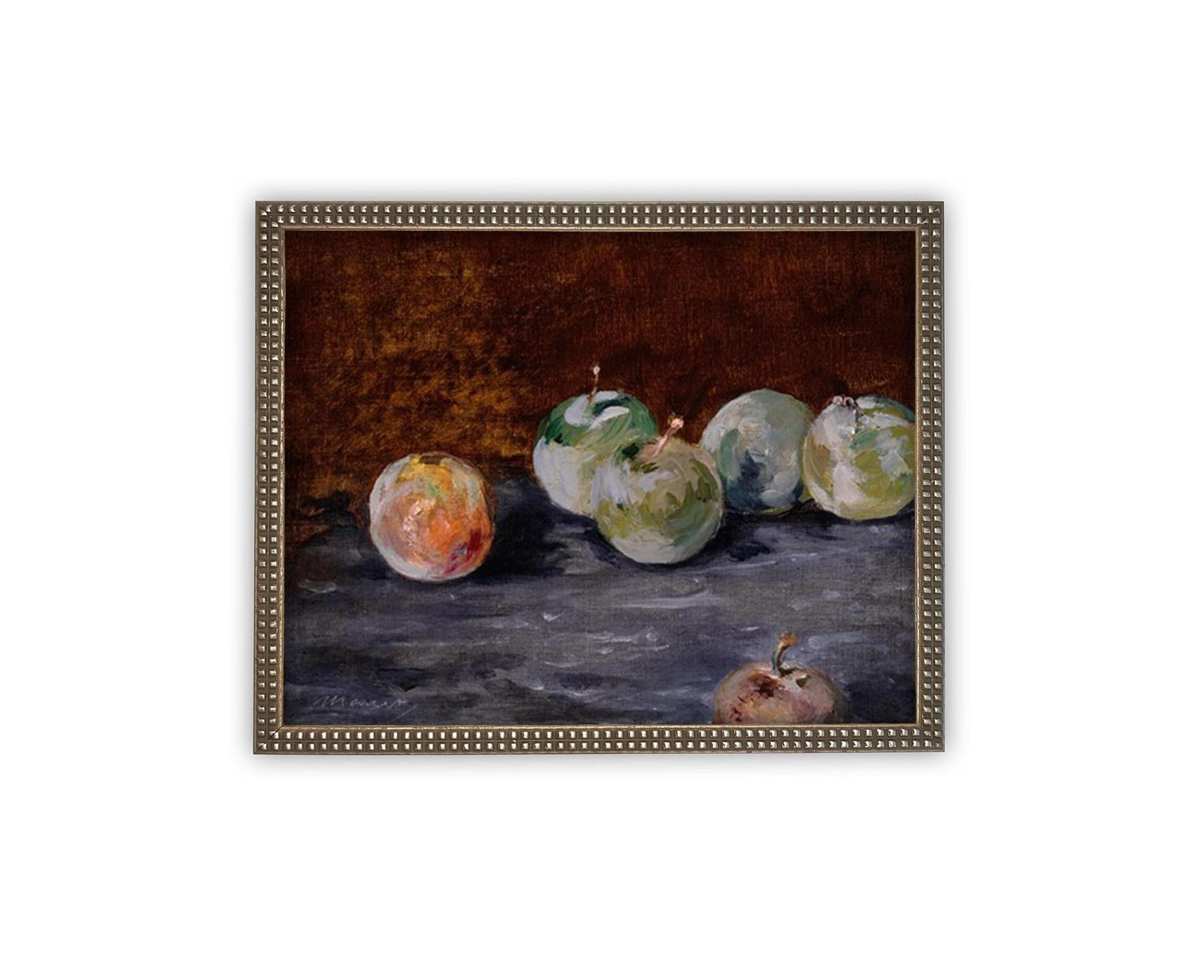 Vintage Framed Canvas Art // Framed Vintage Print // Vintage Fruit Painting // Still Life Kitchen Painting // Farmhouse print //#ST-638