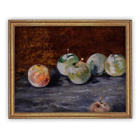 Vintage Framed Canvas Art // Framed Vintage Print // Vintage Fruit Painting // Still Life Kitchen Painting // Farmhouse print //#ST-638
