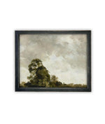 Vintage Framed Canvas Art // Framed Vintage Print // Vintage Painting // Vintage Green Moody Landscape // Farmhouse print //#LAN-272