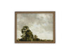 Vintage Framed Canvas Art // Framed Vintage Print // Vintage Painting // Vintage Green Moody Landscape // Farmhouse print //#LAN-272