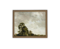 Vintage Framed Canvas Art // Framed Vintage Print // Vintage Painting // Vintage Green Moody Landscape // Farmhouse print //#LAN-272