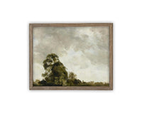 Vintage Framed Canvas Art // Framed Vintage Print // Vintage Painting // Vintage Green Moody Landscape // Farmhouse print //#LAN-272