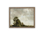 Vintage Framed Canvas Art // Framed Vintage Print // Vintage Painting // Vintage Green Moody Landscape // Farmhouse print //#LAN-272