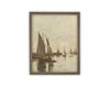 Vintage Framed Canvas Art // Framed Vintage Nautical Print // Vintage Painting // Sailboat Art // Beach House print //#COAS-147