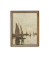 Vintage Framed Canvas Art // Framed Vintage Nautical Print // Vintage Painting // Sailboat Art // Beach House print //#COAS-147