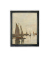 Vintage Framed Canvas Art // Framed Vintage Nautical Print // Vintage Painting // Sailboat Art // Beach House print //#COAS-147