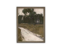 Vintage Framed Canvas Art // Framed Vintage Print // Vintage Painting // Vintage Green Moody Landscape // Farmhouse print //#LAN-274