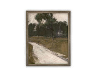 READY to SHIP 11x14 Vintage Canvas Print: Moody Green Landscape Art
