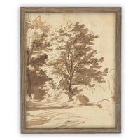 Vintage Framed Canvas Art // Framed Vintage Print // Vintage Painting // Botanical Sketch // Fall Tree//Farmhouse print //#BOT-167