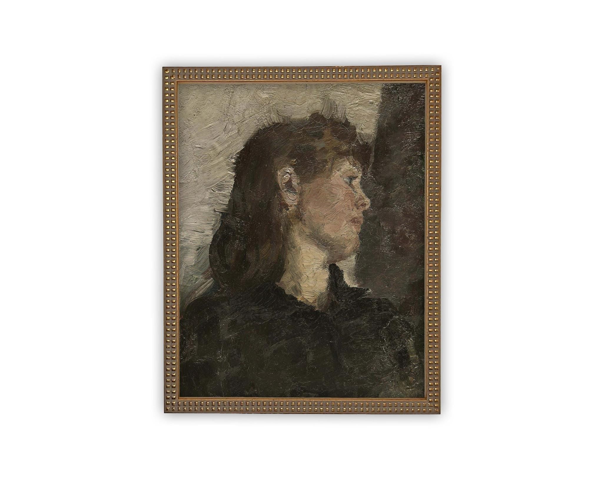 Vintage Framed Canvas Art // Framed Vintage Print // Vintage Painting // Vintage Portrait of a Woman // Farmhouse print //#P-552